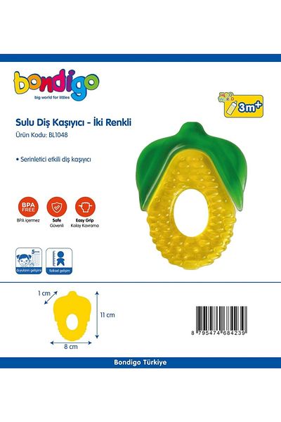 BONDİGO Two Color Water Teether & Rattle Friends in the Forest Donkey