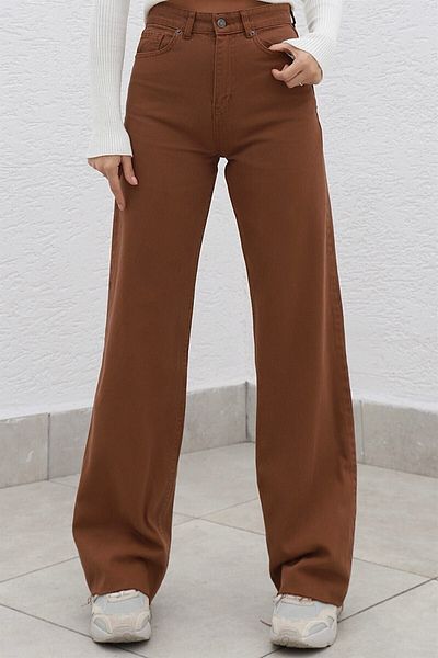Trn JNS Ela Ikon Gold Loose Jeans Καφέ Lycra Palazzo