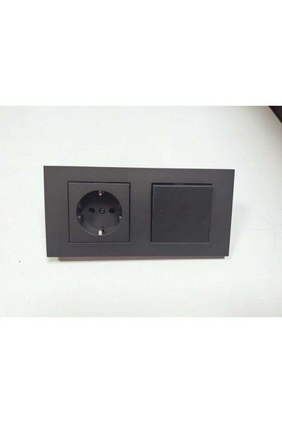 OVİVO Smoked Switch + Grounded Socket + 2 Piece Frame
