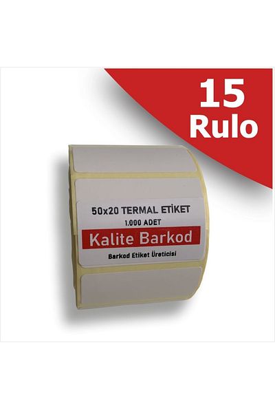 Kalite Barkod ملصق حراري 50x20| 15 لفة من ملصقات الباركود