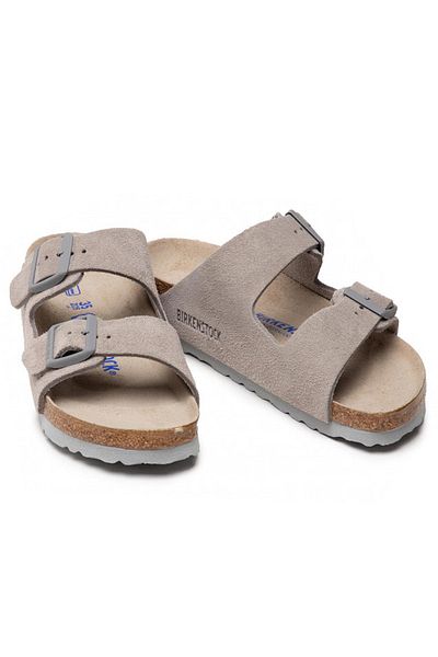 Birkenstock Men's Gray Arizona Slippers - Sfb Vl,1020557 05