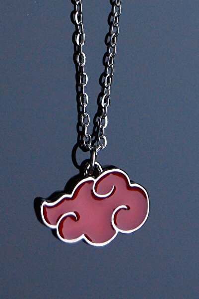 Rua Jewelry Anime Naruto Akatsuki Bulut Kolye Kırmızı Mine Gümüş Kaplama Klas...