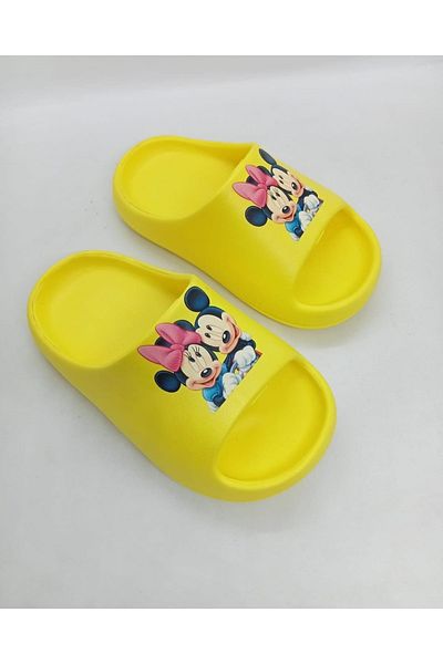 AkınalBella Yellow Girl's Slide Summer Slippers