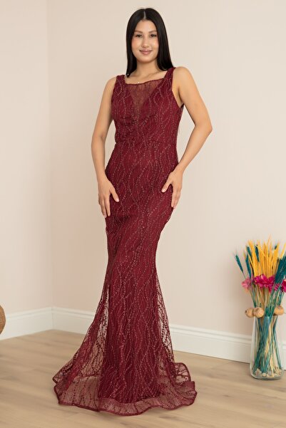 PULLIMM V Yaka Uzun Elbise 13386