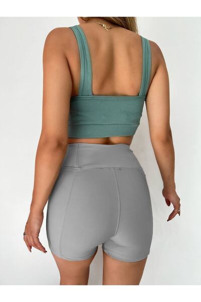 Pimody Γκρι Recovery Γυναικείο Αθλητικό Μαγιό Κολάν - Με τσέπη