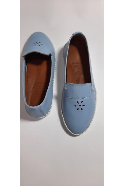 KAPAR Női kék valódi bőr balerinák