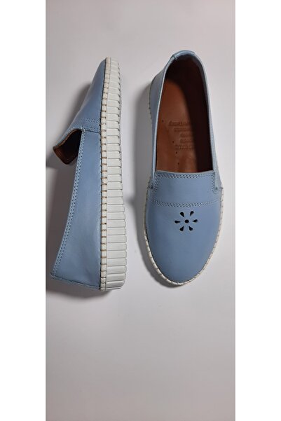 KAPAR Női kék valódi bőr balerinák