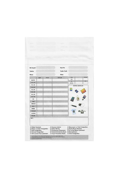 OFİSOMİ Fujifilm Printed Photo Envelope 100 Pieces