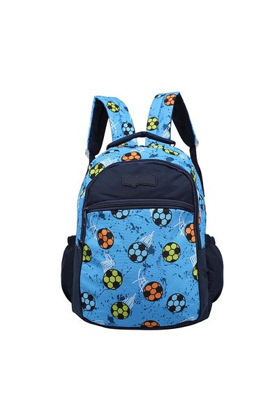 Bagacar Rucsac pentru copii, model de fotbal albastru, cu suport pentru stilou