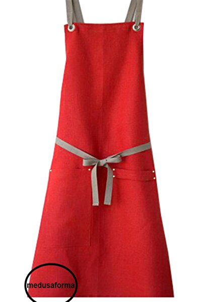 medusaforma Cross Strap Kitchen Apron Master Chef Cafe Restaurant Chef Waiter...