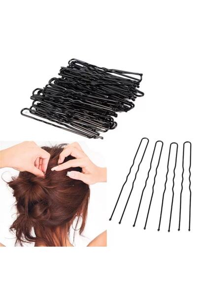 MutluBiDünya Vintage Siyah Renk Firkete 100 Adet Topuz Firketesi