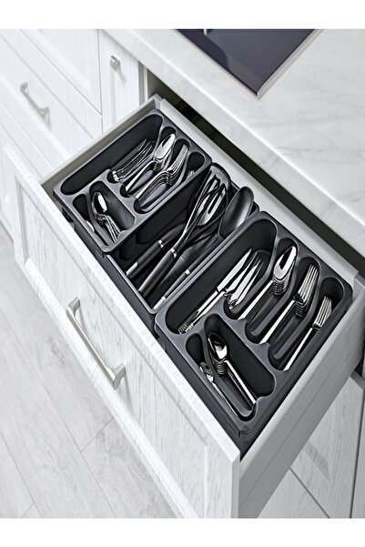 TEMMUZ HOME صندوق قابل للتعديل - حامل ملعقة منزلق ودرج