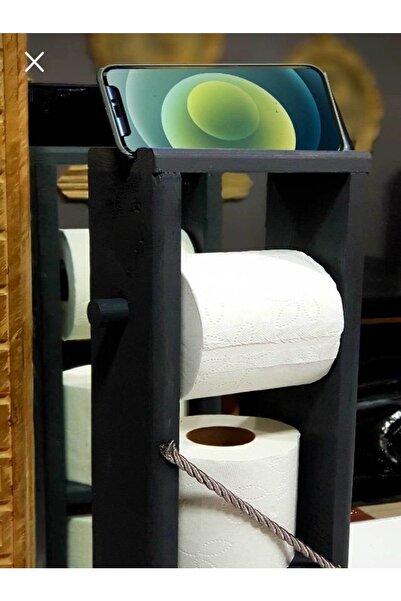 OverPazar Ξύλινη θήκη για ρολό τουαλέτας WC - Βάση στήριξης τηλεφώνου