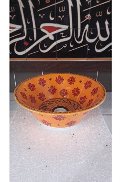 Kütahya Çini El Yapımı Çini Desenli % 100 Porselen Lavabo