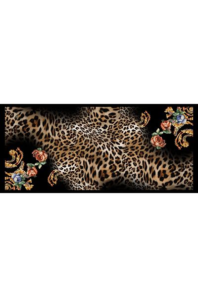 19V69 ITALIA Motiv Floral Leopard Seria Pavia cu Umeraș șal și Set Cadou 90x200 Cm