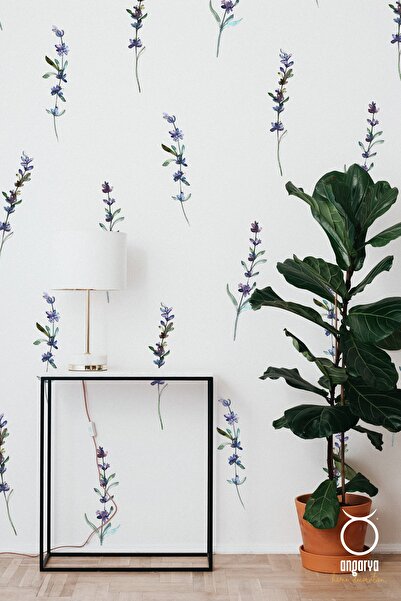 ANGARYA Modern Stil, Lavanta Dekoratif Ev Dekorasyonu Şeffaf Duvar Sticker, 3...