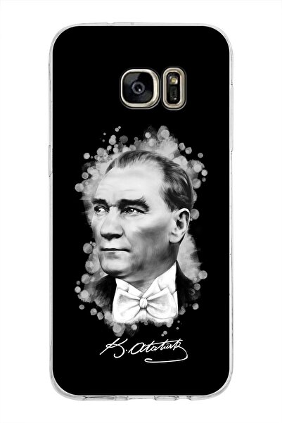 PrintiFy Samsung Galaxy S7 Edge Kapak Atatürk Tasarımlı Şeffaf Silikon Kılıf