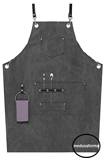 medusaforma Hanging Apron Cafe Restaurant Kitchen Work Apron Master Chef Wait...