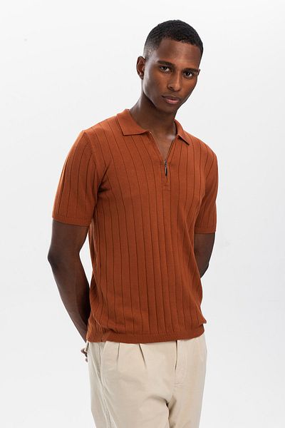 Brown and orange polo shirts store