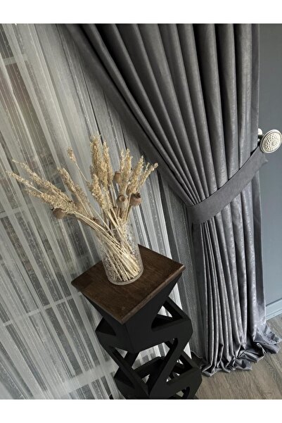 rendecioğlutekstil Fon Perde Soft Kendinden Desenli Yarı Parlak Yarı Mat Kuma...