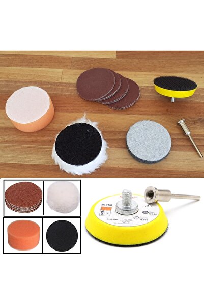 Depolife Gravür Makineleri Için 15 Parçalı Mini Polisaj Uç Seti Seti Cırtlı Taban Zımpara Bone Skoch Sünger