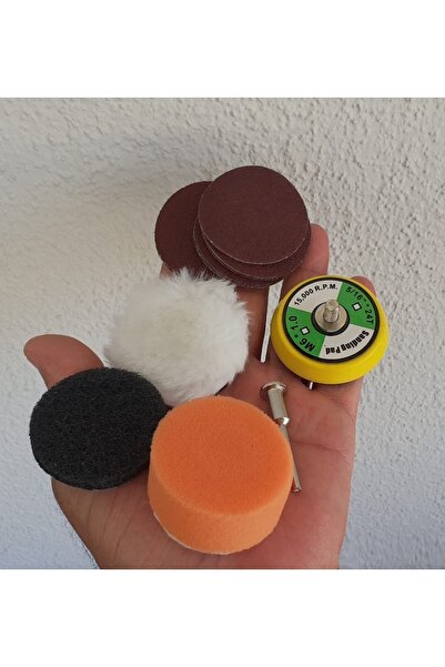 Depolife Gravür Makineleri Için 15 Parçalı Mini Polisaj Uç Seti Seti Cırtlı Taban Zımpara Bone Skoch Sünger