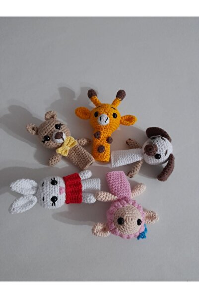 OYUNCAKPARK Hayvan Figürlü Parmak Kuklası Takımı Amigurumi Organik Oyuncak