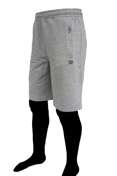 Marco Ferry Men's Gray Melange Elastic Waist Zipper Pocket Two Thread Cotton Sports Shorts Edy5109g