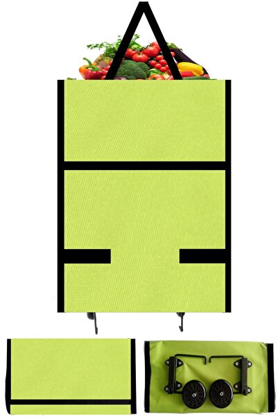 Genel Markalar Katlanabilir Tekerlekli Pazar Market Alışveriş Çantası Taşınab...