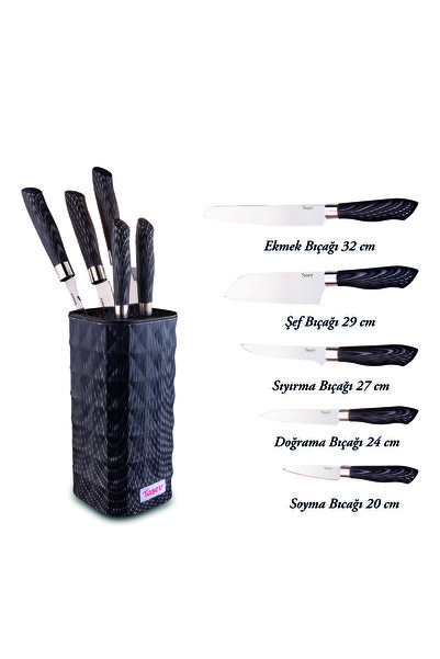 Taşev Point - 6 Parça Standlı Bıçak Seti
