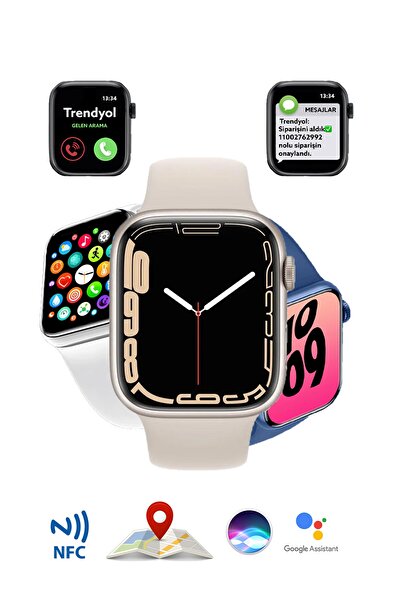 TECHNOMEN Watch 7 Smartwatch 2022 Yeni Akıllı Saat Bluetooth Çağrı Konum Taki...