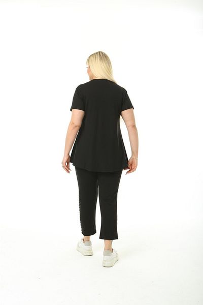 Mami Plus Size Women's Capris Short Sleeve Viscose Combed Cotton Suit
