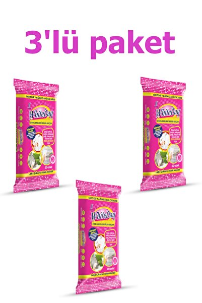 WHİTEDAY 3 Pack Stain Remover Wet Wipes (20 Sheets)