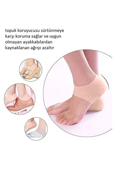 Ht Sağlık Silikon Topuk Koruyucu Çorap - Topuk Çatlağı Gömleği