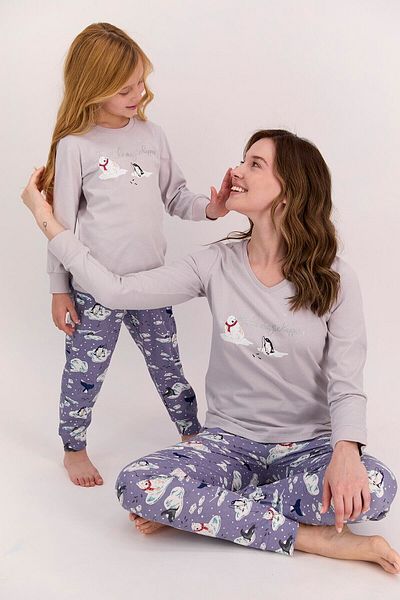 Arnetta Make Magic Happen Light Gray Girl's Long Sleeve Pajama Set
