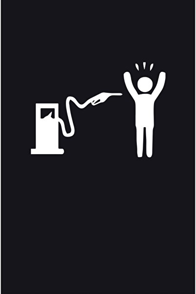 MegaSticker Benzin Depo Kapağı Oto Sticker Cam Sticker Araba Sticker 13x9 Cm