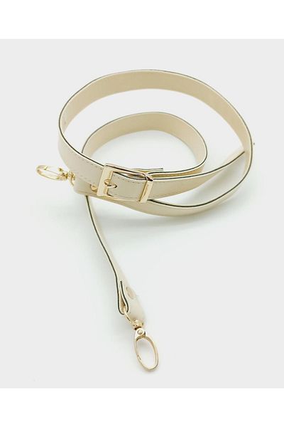 angel çanta aksesuar 120X2 cm Faux Leather Light Gold Buckle Cream Color Bag Handle