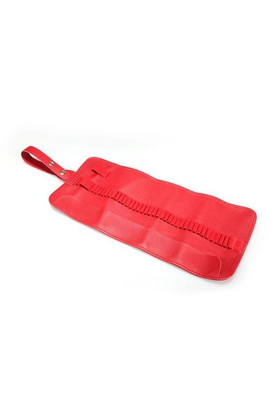 BBACK Faux Leather Roll Pen Holder 36 Compartments Red