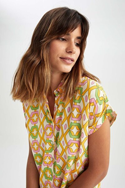 DeFacto Etnikai mintás inggalléros miniruha