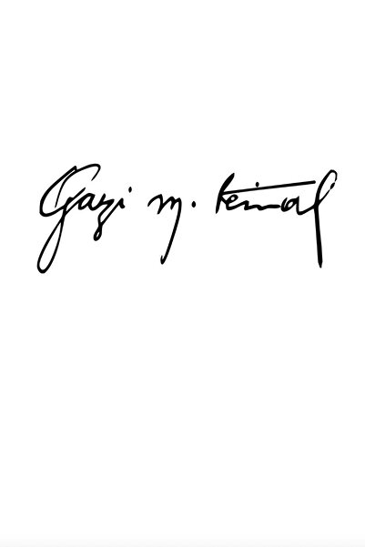 MegaSticker Gazi Mustafa Kemal Atatürk Imza Oto Sticker Cam Sticker 30x12 Cm