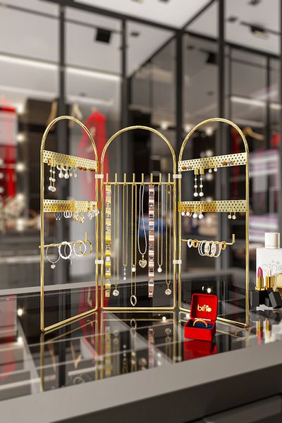 Bino Organizer Jewelry Makeup Organizer Κουτί μακιγιάζ Διακοσμητικό οβάλ κοσμηματοπωλείο κολιέ δαχτυλίδι σκουλαρίκι