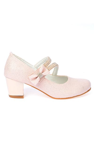KARAMAZI 750 Silvery Daily Girl's 4 Cm Toc Balerina Pantofi Pudra