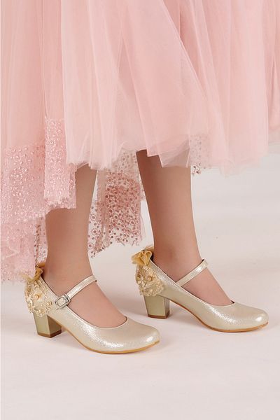 Almues 754 Pantofi balerină Vakko pentru fetiță cu toc de 4 cm - Zilnic