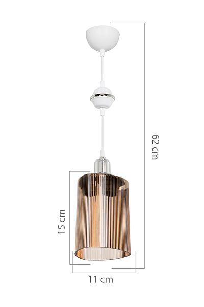 Tuğbasan Akses Globe Chrome Triangle Honey Bedroom Dining Room Kitchen Hall Living Room Pendant Lamp