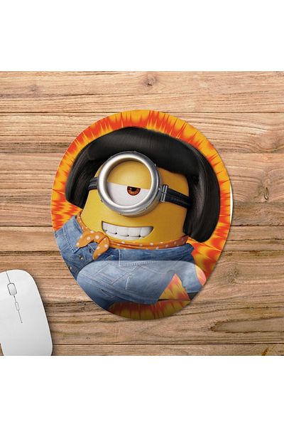Pixxa Minions 2 - Minions: نموذج لوحة الماوس بمساعدة المعصم من Rise Of Gru - 2 بيضاوي
