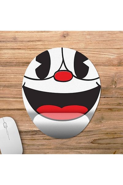 Pixxa نموذج لوحة ماوس تدعم المعصم للوجه من Cuphead - 1 بيضاوي
