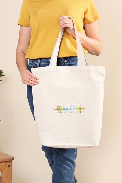 Müzik Reyonu قماش حمل حقيبة موسيقى موجات نصف قطعة مجردة هندسية