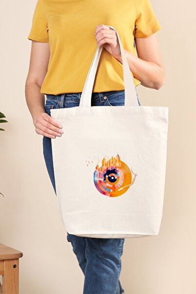 Müzik Reyonu حقيبة قماش The Vinyl City