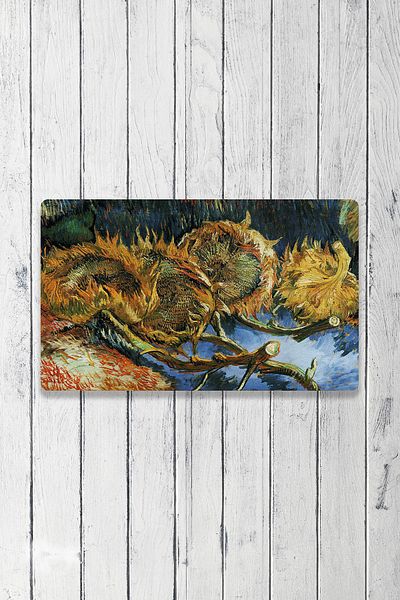 Vagonik Van Gogh Sunflowers Digital Printed 50x70cm Decorative Multi-Purpose Indoor and Outdoor Door Mat