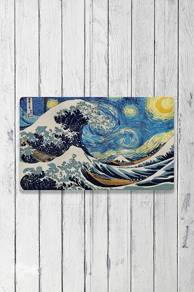 Vagonik Covoraș decorativ multifuncțional pentru interior și exterior, imprimat digital, 50x70cm, cu stea de noapte cu val mare